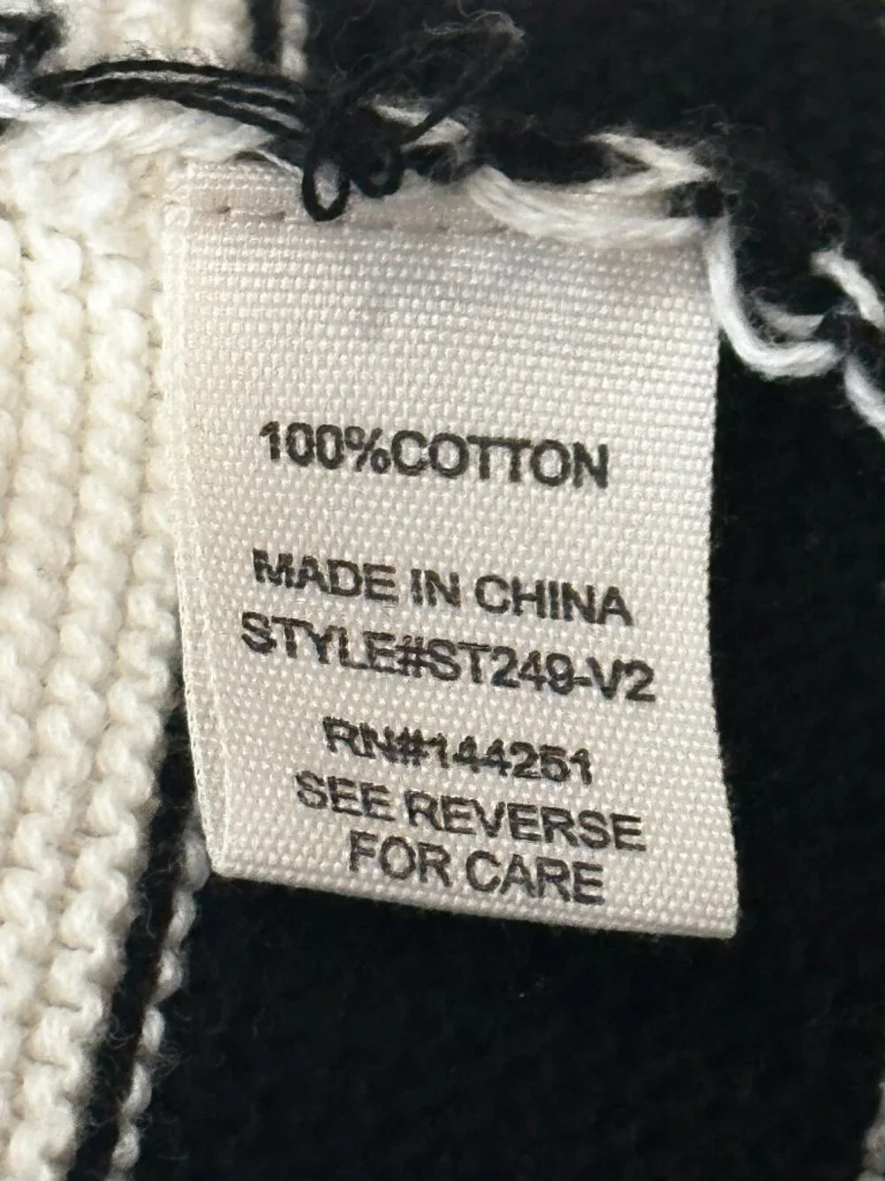 Moon & Madison Black & White Sailor Collar Knit Sweater